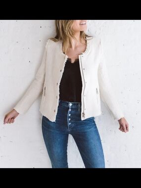 One/Third Jacket 01 Cream Blazer Sophisticated Office Wear Size S Feminine Chic